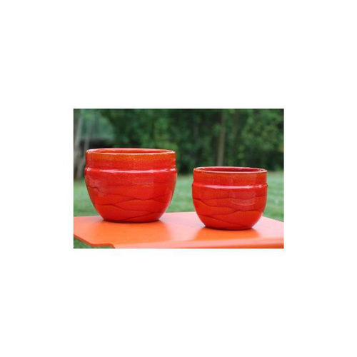 Visuel 1 du produit Pot austral de 2,3 L en terre émaillée coloris orange Ø 16 x 13 cm