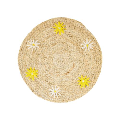 Visuel 2 du produit Set de table rond en feuille de maïs à motif fleurs - Ø 38 cm