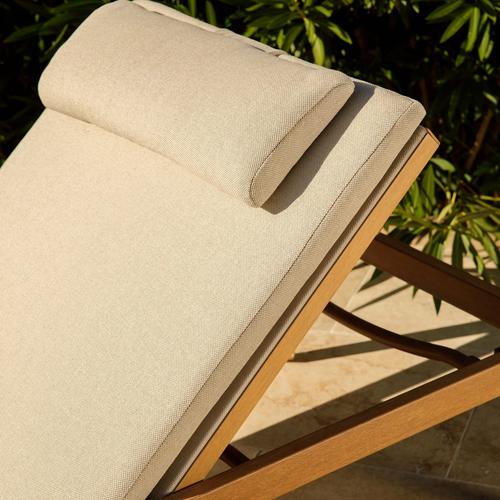 Visuel 5 du produit Bain de soleil coloris beige en aluminium Lotus - 200 x 67,5 x 32 cm