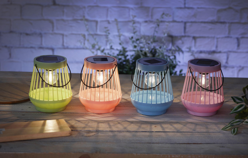 Visuel 5 du produit Lanterne solaire Viva! coloris multicolore en plastique effet blanc chaud - 15 x 13 x 13 cm