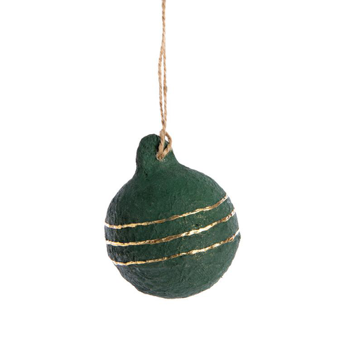 Visuel 1 du produit Suspension boule ronde coloris vert en papier mâché - Ø 8 cm