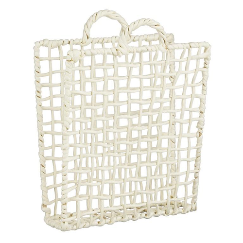 Visuel 1 du produit Range-magazines blanc tressé en fibres FSC - 35 x 20 x 40 cm