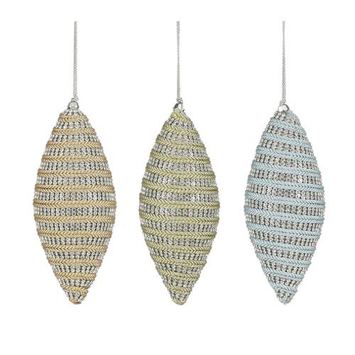 Visuel 1 du produit Ornement forme pomme de pin à suspendre en plastique coloré - Ø 6 x H 15 cm