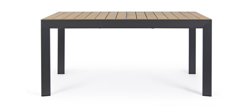 Visuel 8 du produit Table Calla avec allonges naturel coloris bois en aluminium - 160/240 x 100 cm