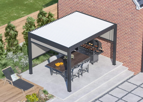 Visuel 5 du produit Pergola bioclimatique manuelle STAR LED 3x4m Grey/Blanc - PROLOISIRS