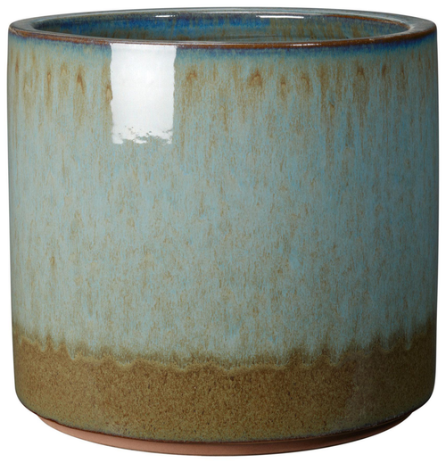 Visuel 3 du produit Pot en terre cuite émaillée coloris bleu Deroma Océan - Ø 25 x H 21 cm