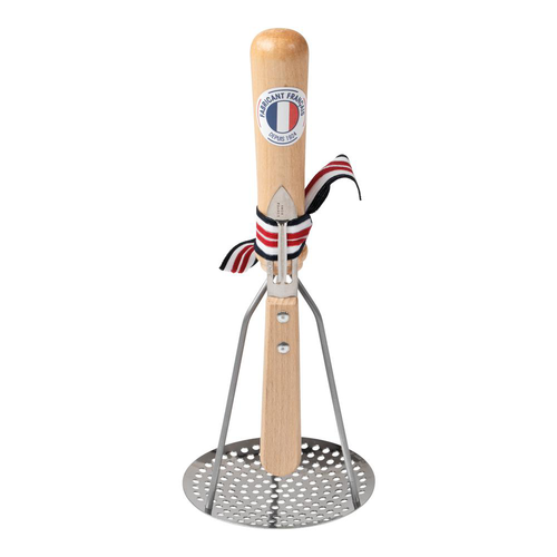 Visuel 1 du produit Ensemble presse-purée et éplucheur en bois de hêtre naturel - 24 cm