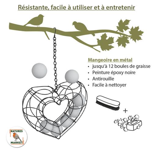 Visuel 3 du produit Mangeoire valentine pour boules de graisse en métal