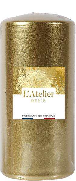Visuel 1 du produit Bougie cylindrique coloris or L’Atelier Denis – Ø 6,8 x H 14,5 cm
