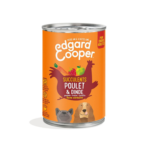 Visuel 1 du produit Pâtée pour chien adulte au poulet et à la dinde sans céréales Edgard & Cooper - 400 g