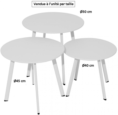 Visuel 2 du produit Table d'appoint ronde en acier époxy blanc - PROLOISIRS Massai - Ø50 cm