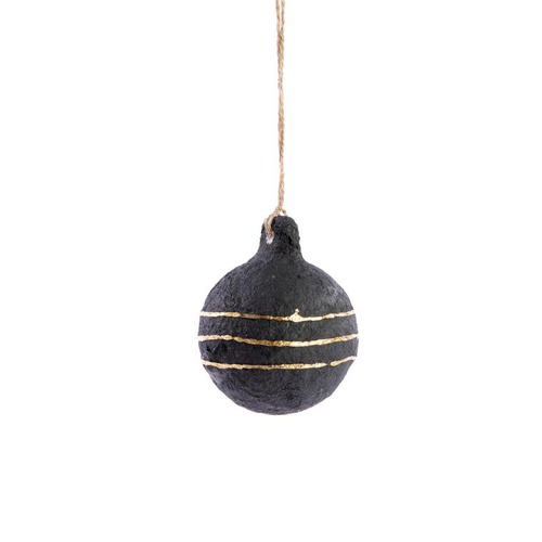 Visuel 1 du produit Suspension boule ronde coloris noir en papier mâché - Ø 8 cm