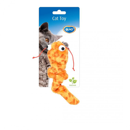 Visuel 1 du produit Jouet pour chat coloris orange peluche interactive Duvoplus - 17 x 4,5 x 4 cm