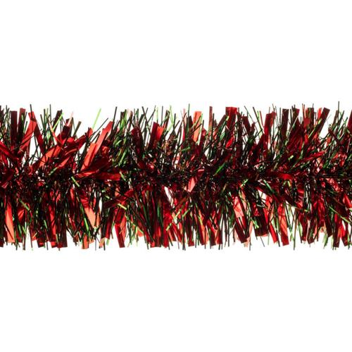 Visuel 1 du produit Guirlande de sapin coloris rouge et vert en plastique - 100 mm x 2 m