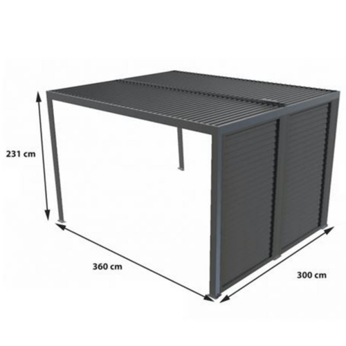 Visuel 1 du produit Pergola bioclimatique coloris gris en aluminium - 3,6 x 3 m