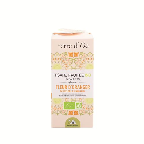Visuel 1 du produit Tisane bio fruitée fleur d’oranger passiflore mandarine Terre d’Oc - 15 infusettes