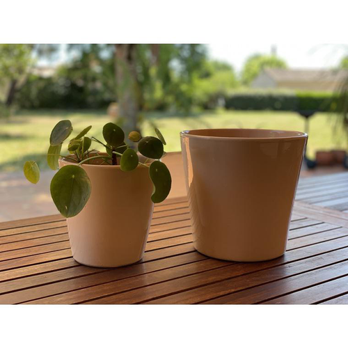 Visuel 1 du produit Pot coloris beige en terre émaillée Odyssée - Ø 23 cm