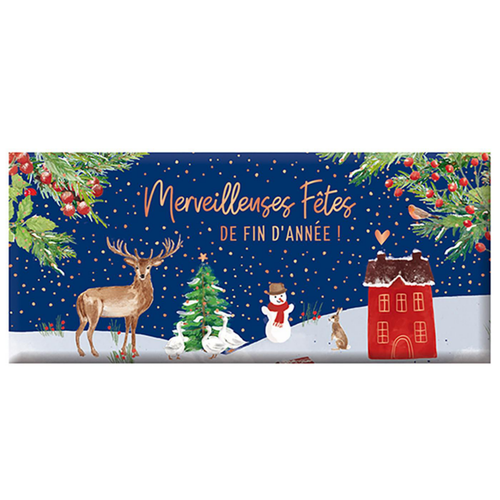 Visuel 1 du produit Mini tablette de chocolat au lait  « Meilleures fêtes » Art Grafik