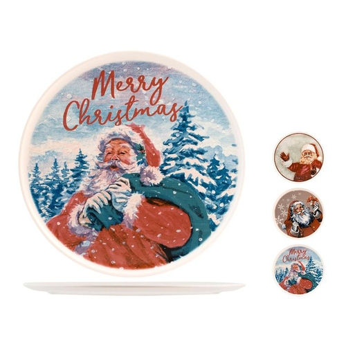 Visuel 1 du produit Assiette de présentation en faïence et en grès coloris multicolore Xmas – Ø 32 cm (produit vendu à l'unité, livré aléatoirement parmi trois modèles)