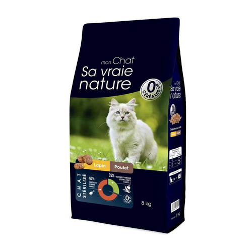 Visuel 1 du produit Croquette pour chat stérilisé au lapin et au poulet Sa vraie nature - 8 kg