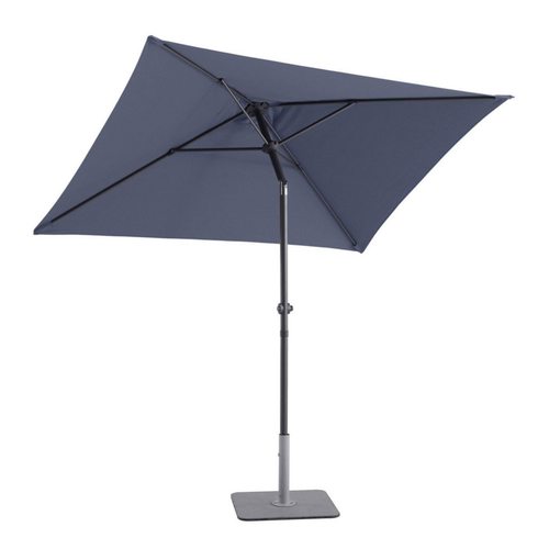Visuel 1 du produit Parasol rectangulaire à manivelle coloris bleu en aluminium et polyester - 210 x 150 cm