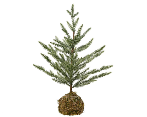 Visuel 1 du produit Mini sapin artificiel vert pied boule en toile de jute Kaemingk Moss - H. 60 cm