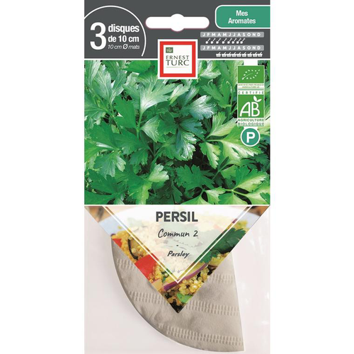 Visuel 1 du produit Graines présemées de Persil commun bio Ernest Turc - 3 ronds de 10 cm