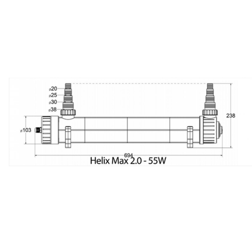 Visuel 3 du produit Filtre UV aquarium, efficacité maximale, AQUA MEDIC Helix Max 2.0 - 55W