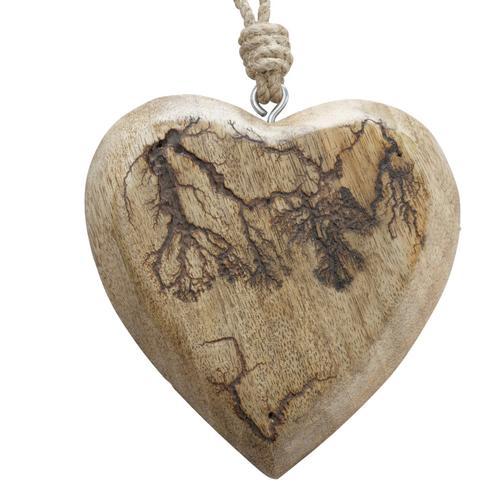 Visuel 1 du produit Pendentif décoratif cœur en bois de manguier marron Percha petit modèle - 7 x 2 x 7 cm