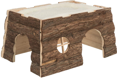 Visuel 1 du produit Maison rustique pour petits animaux coloris marron en bois tilde - 39 x 22 x 29 cm