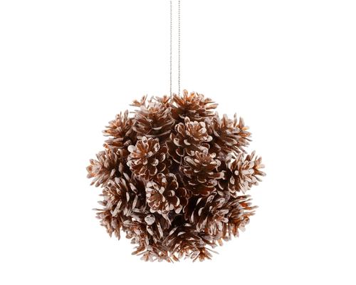Visuel 1 du produit Boule de pommes de pin à suspendre en polypropylène brun mêlé - Ø 8 cm