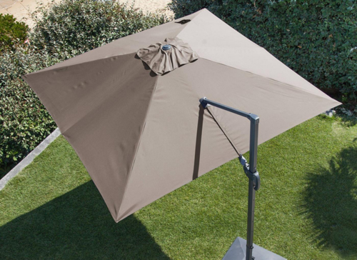 Visuel 2 du produit Parasol déporté, orientable, inclinable et rotatif en aluminium écru PROLOISIRS NH20 - 3x3m