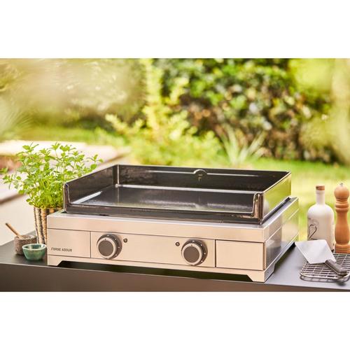 Visuel 2 du produit Plancha électrique en inox et fonte émaillée Forge Adour Modern E 60 - 65,5 x 54,5 x 23,8 cm