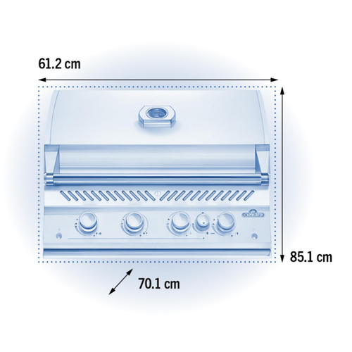 Visuel 6 du produit Barbecue gaz encastrable inox Napoléon Big 32 4 brûleurs - 85,1 x 70,1 x 61 cm