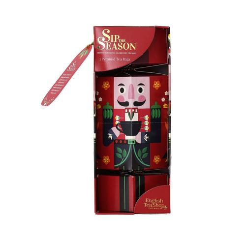 Visuel 1 du produit Cracker casse-noisette rouge avec assortiment de 3 thé et infusions bio Sip The Season - les 3 sachets