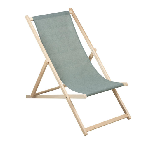 Visuel 1 du produit Fauteuil chilienne agrafÃ©e coloris gris en coton - 132 x 55 x 35 cm