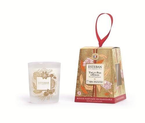 Visuel 1 du produit Bougie parfumée en cire végétale Thé et pain d’épices Estéban grand modèle - 180 g
