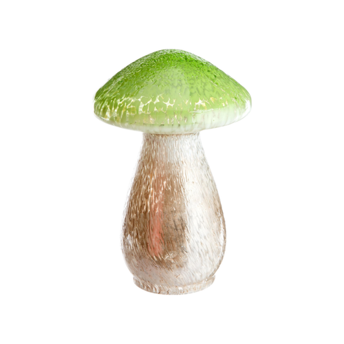 Visuel 1 du produit Champignon décoratif à poser en verre vert - 17 x 11 cm