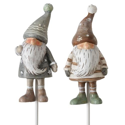 Visuel 1 du produit Pique décorative lutin avec bonnet Willi - 2,5 x 2,3 x 25,5 cm