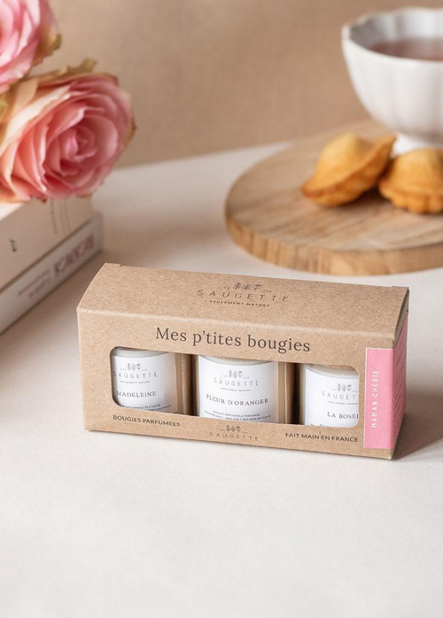 Visuel 1 du produit Coffret de 3 bougies Saugettes Mes P’tites bougies parfumées Mamie d’Amour - 3 x 50 g