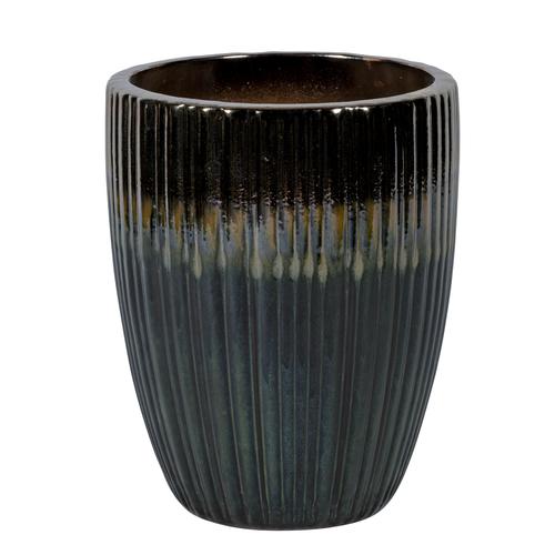 Visuel 1 du produit Pot coloris vert en grès émaillé - Ø 35,6 x 45 cm