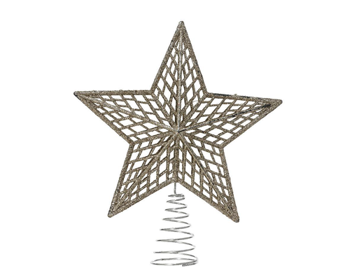 Visuel 1 du produit Cimier forme étoile en plastique champagne - 3 x 19 x 22 cm