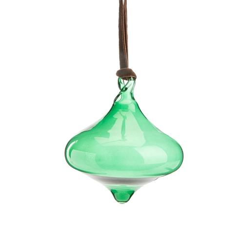 Visuel 1 du produit Boule forme goutte en verre vert transparent - 8,5 x 8 cm