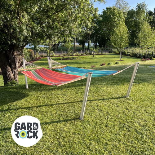 Visuel 3 du produit Poteau pour hamac amovible coloris gris en aluminium Gard&Rock - Ø 10 cm x 1,15 m