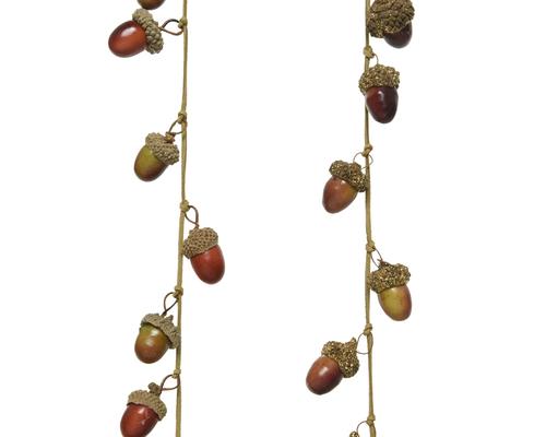 Visuel 1 du produit Guirlande de glands pailletés brun et or - Ø 3 x H 110 cm