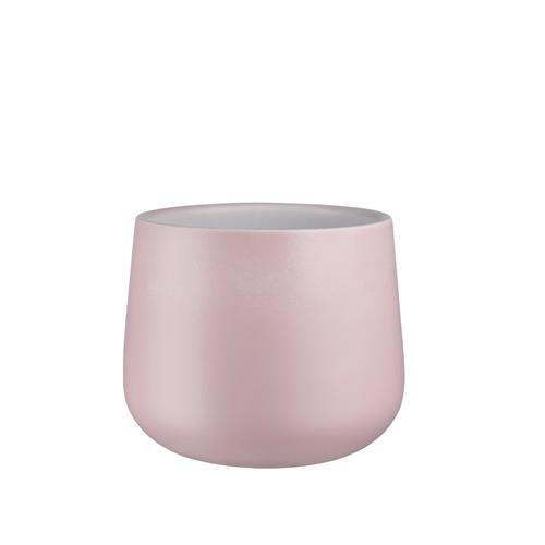 Visuel 1 du produit Cache-pot en céramique modèle 620-15 coloris rose poudré - Ø 13,5 x H 13 cm