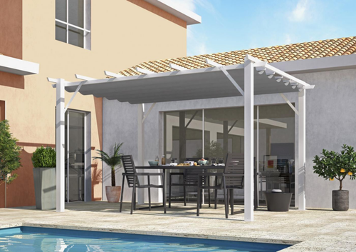 Visuel 3 du produit Pergola en aluminium blanc, HABRITA - 4x3m