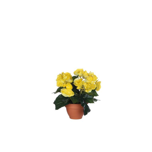 Visuel 1 du produit Bégonia jaune artificiel en pot Campana Terra H 25 x Ø 20 cm