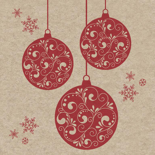 Visuel 1 du produit 25 serviettes 2 plis Baubles - 33 x 33 cm