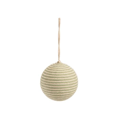 Visuel 1 du produit Boule à lignes en coton et plastique vert clair et blanc - Ø 7 cm